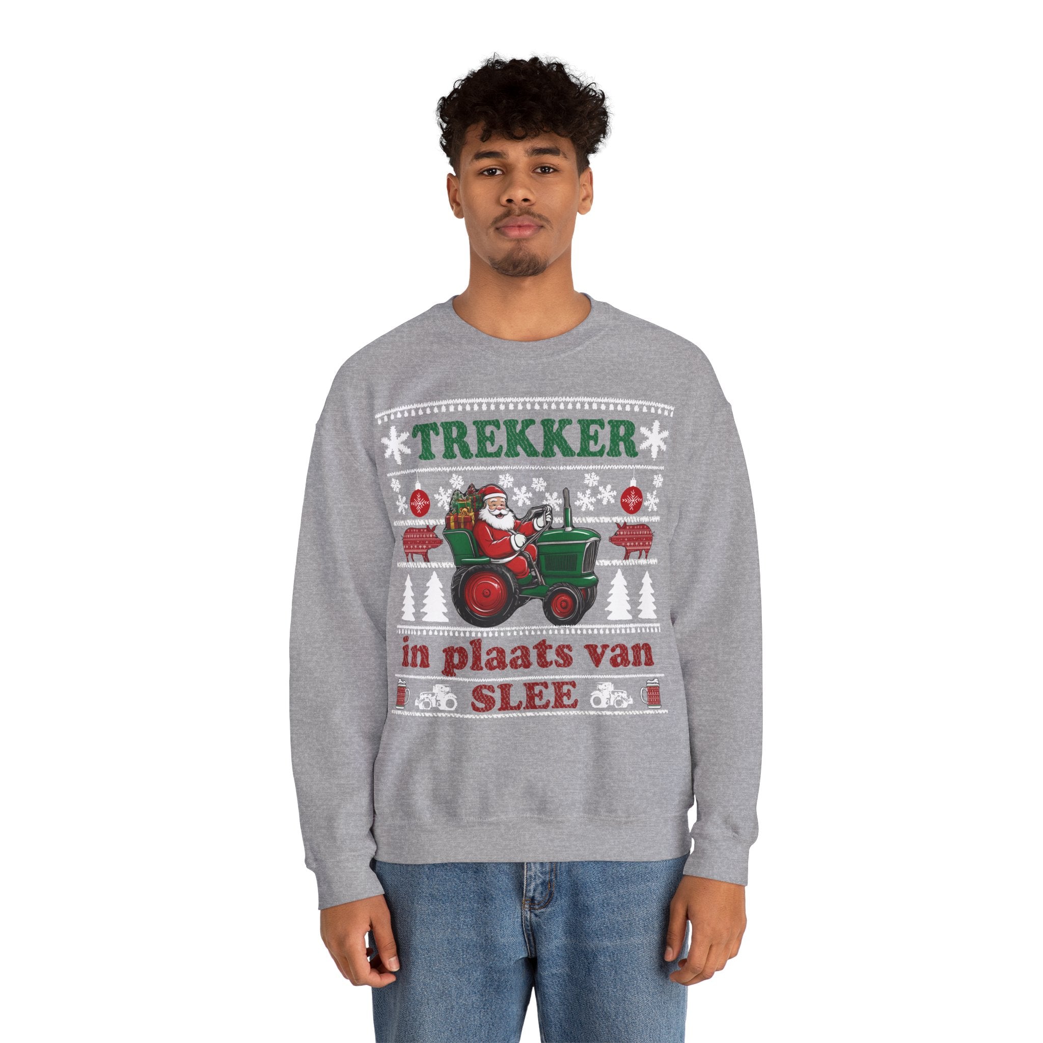 Trekker in plaats van slee Ugly Christmas Sweater