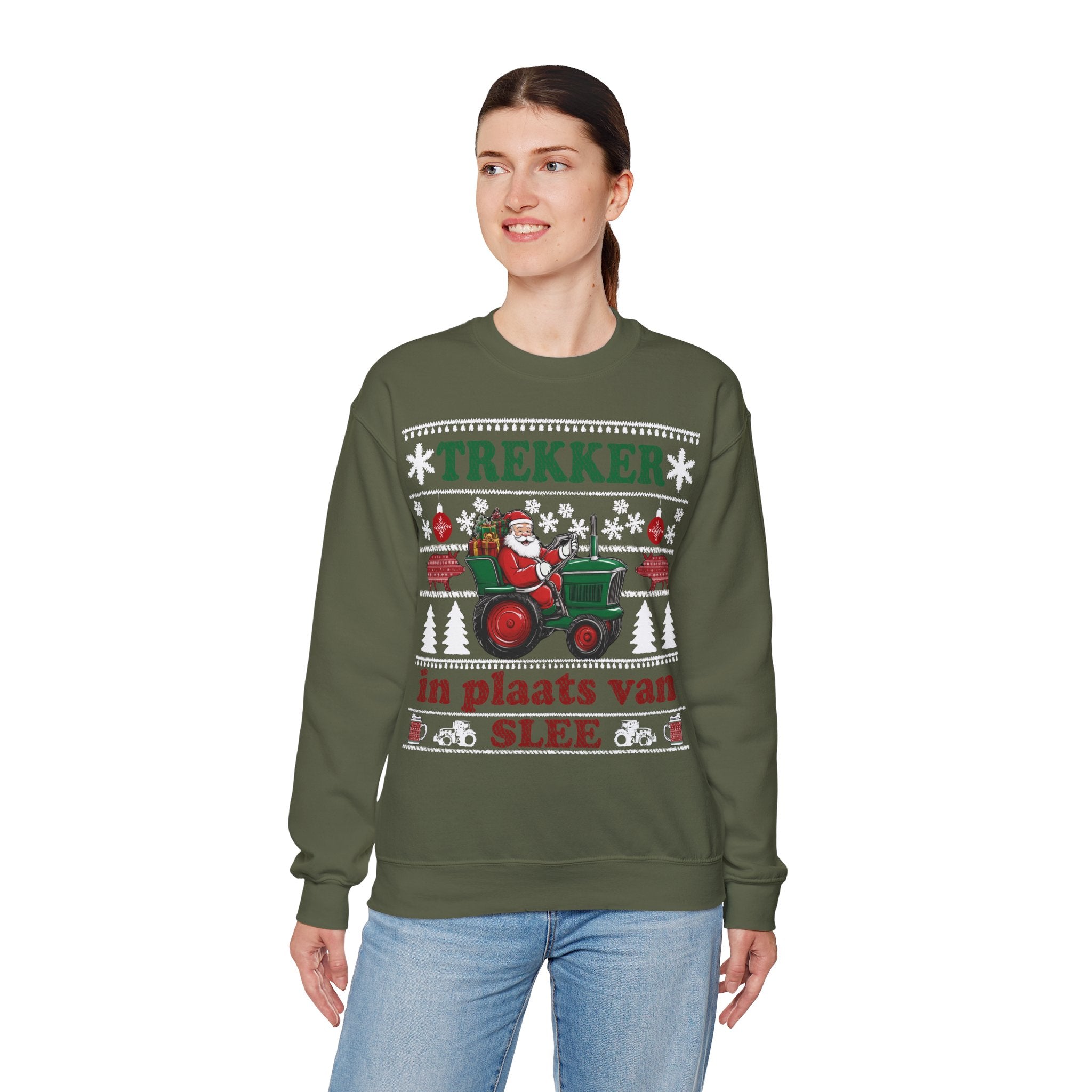Trekker in plaats van slee Ugly Christmas Sweater