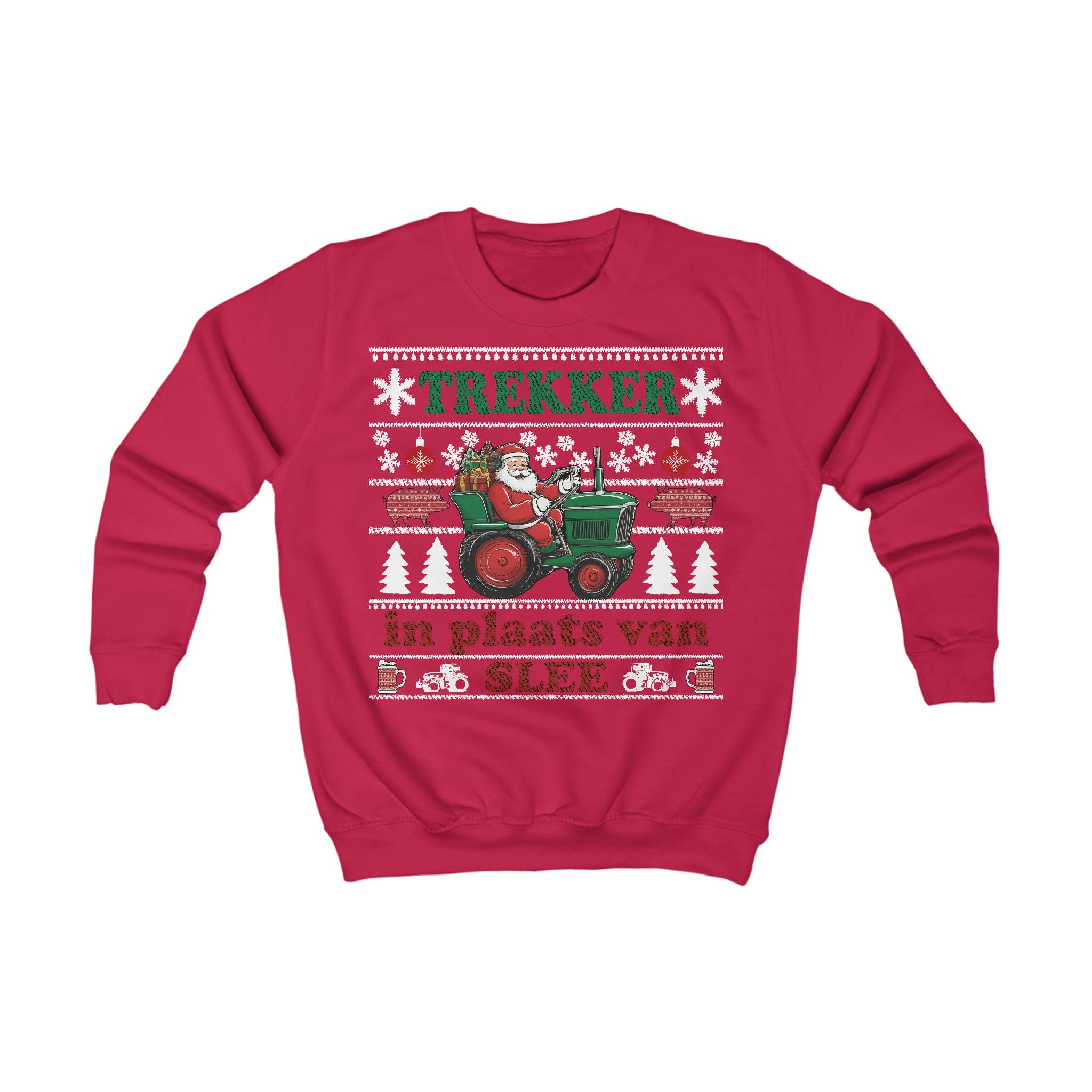 Trekker in plaats van slee Ugly Christmas Sweater voor kinderen