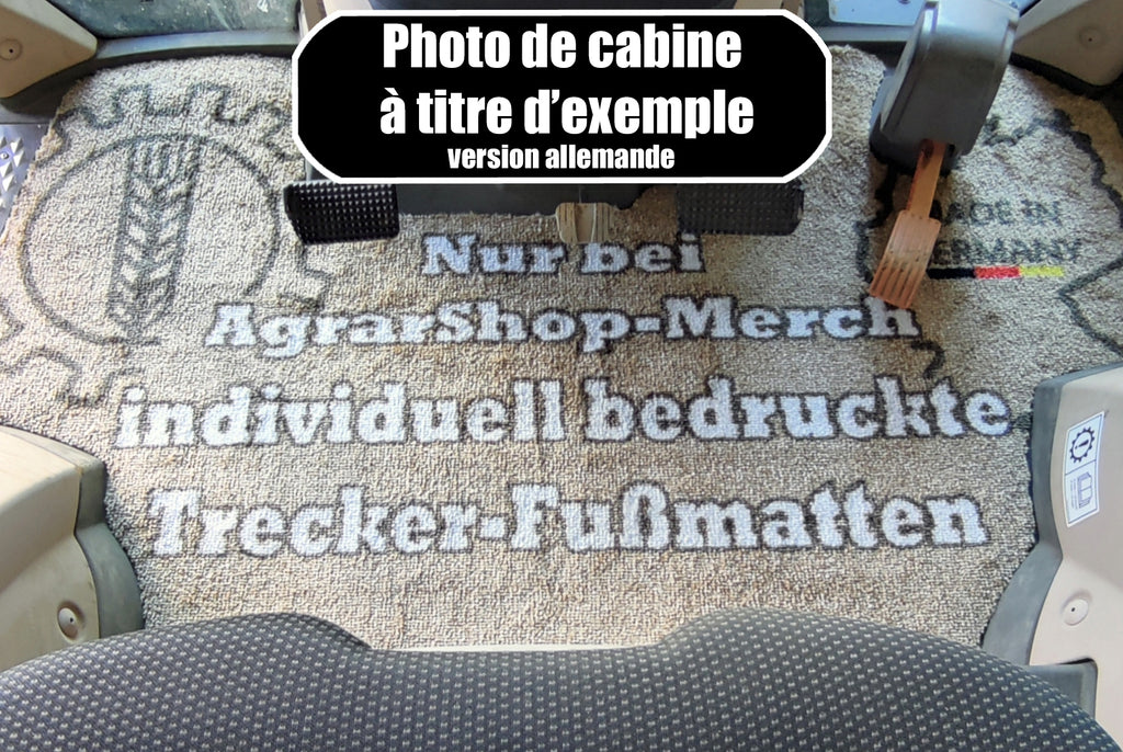 Tapis de sol personnalisé avec votre logo – Compatible Fendt Vario 300, 500, 600 et 700 GEN7 sans réfrigérateur cabine et sans frein moteur (à partir de 2023)