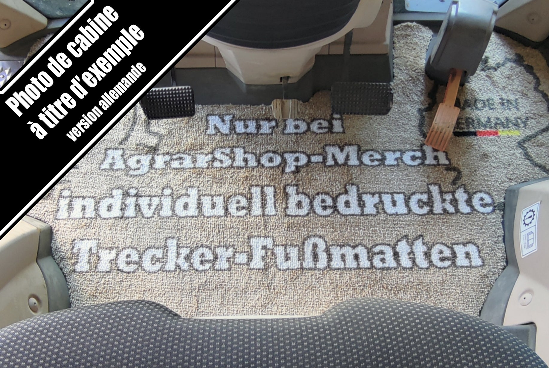 Tapis de sol pour tracteur – Motif “tapis de jeu routier” – Compatible Fendt Vario 300, 500, 600 et 700 GEN7 sans réfrigérateur cabine et sans frein moteur (à partir de 2023)