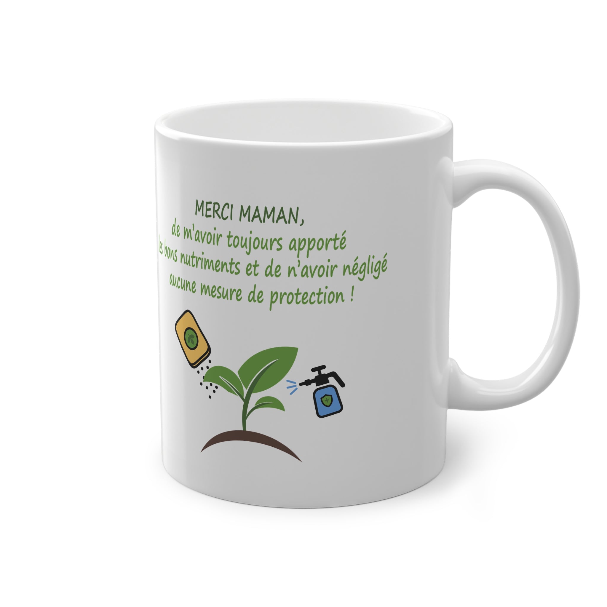 Mug blanc Merci Maman cadeau fete des meres pour agricultrice