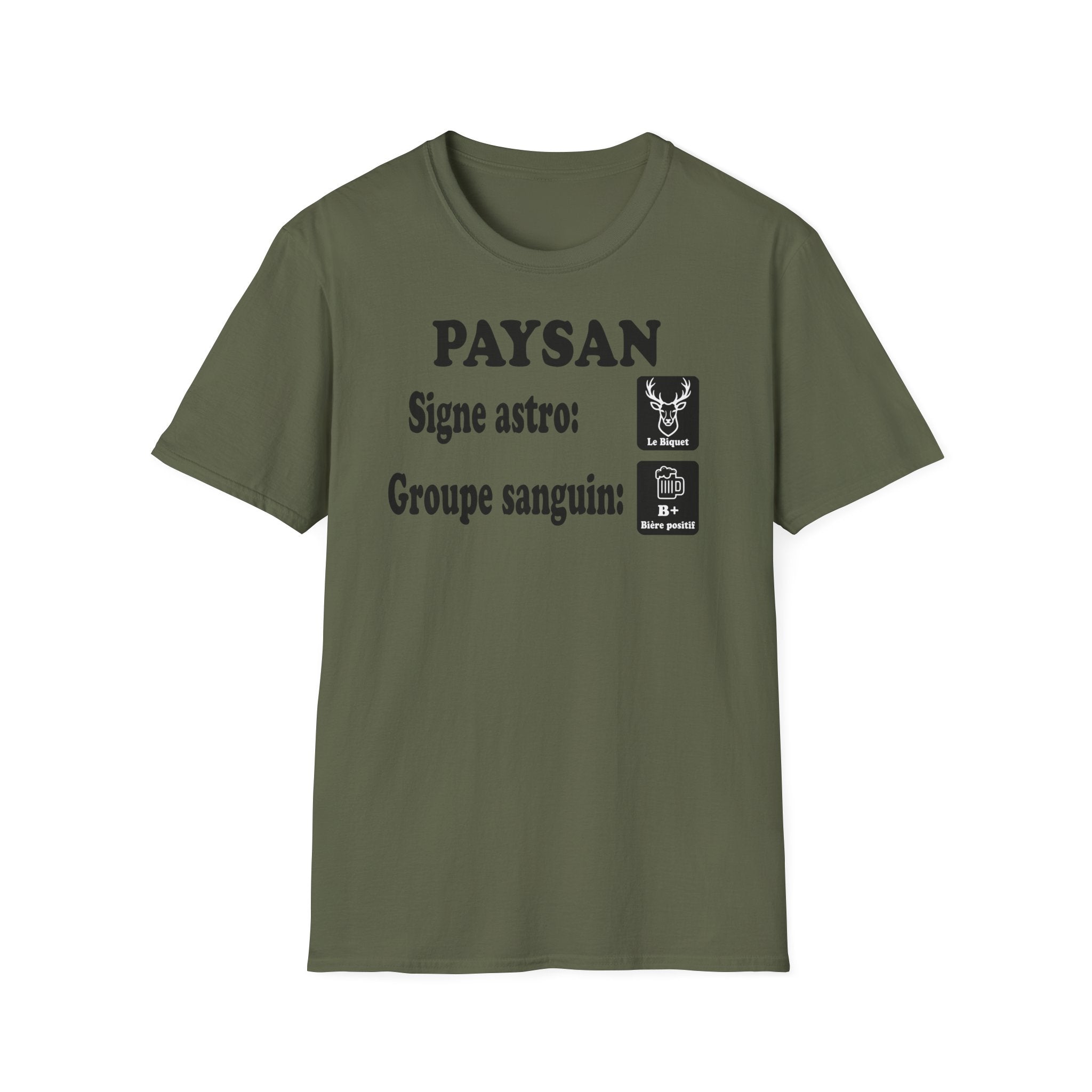 Idée de cadeau insolite pour la fête des pères : t-shirt humour paysan biquet.