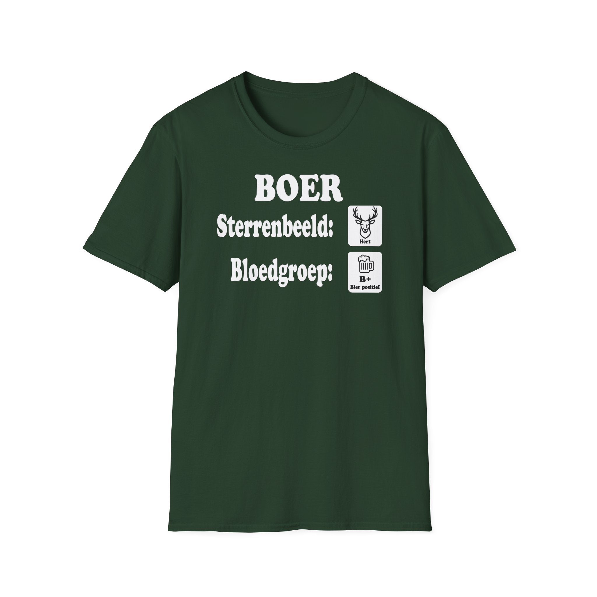 T-shirt voor liefhebbers van groene tractoren met bier humor.