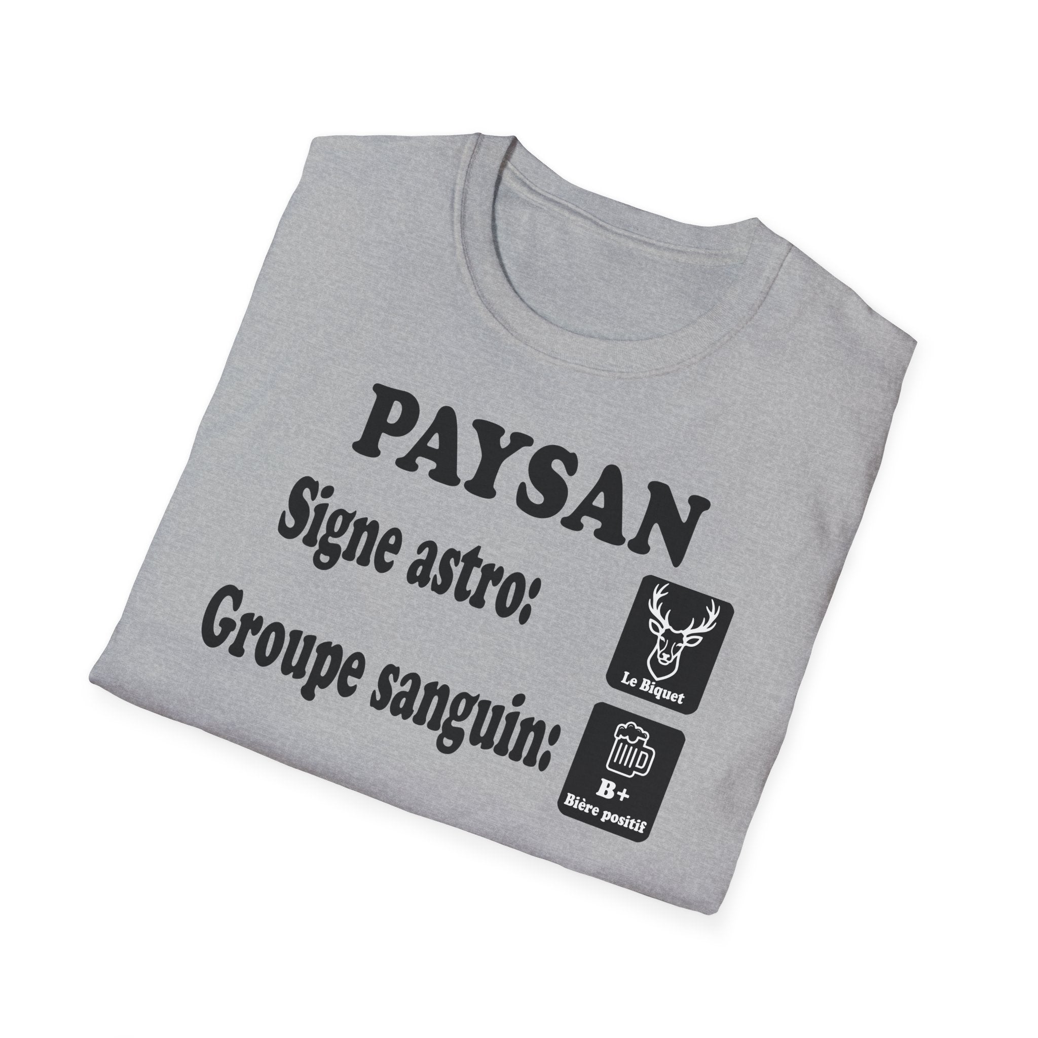Vêtement d'été léger pour agriculteur avec marquage humour groupe sanguin bière.